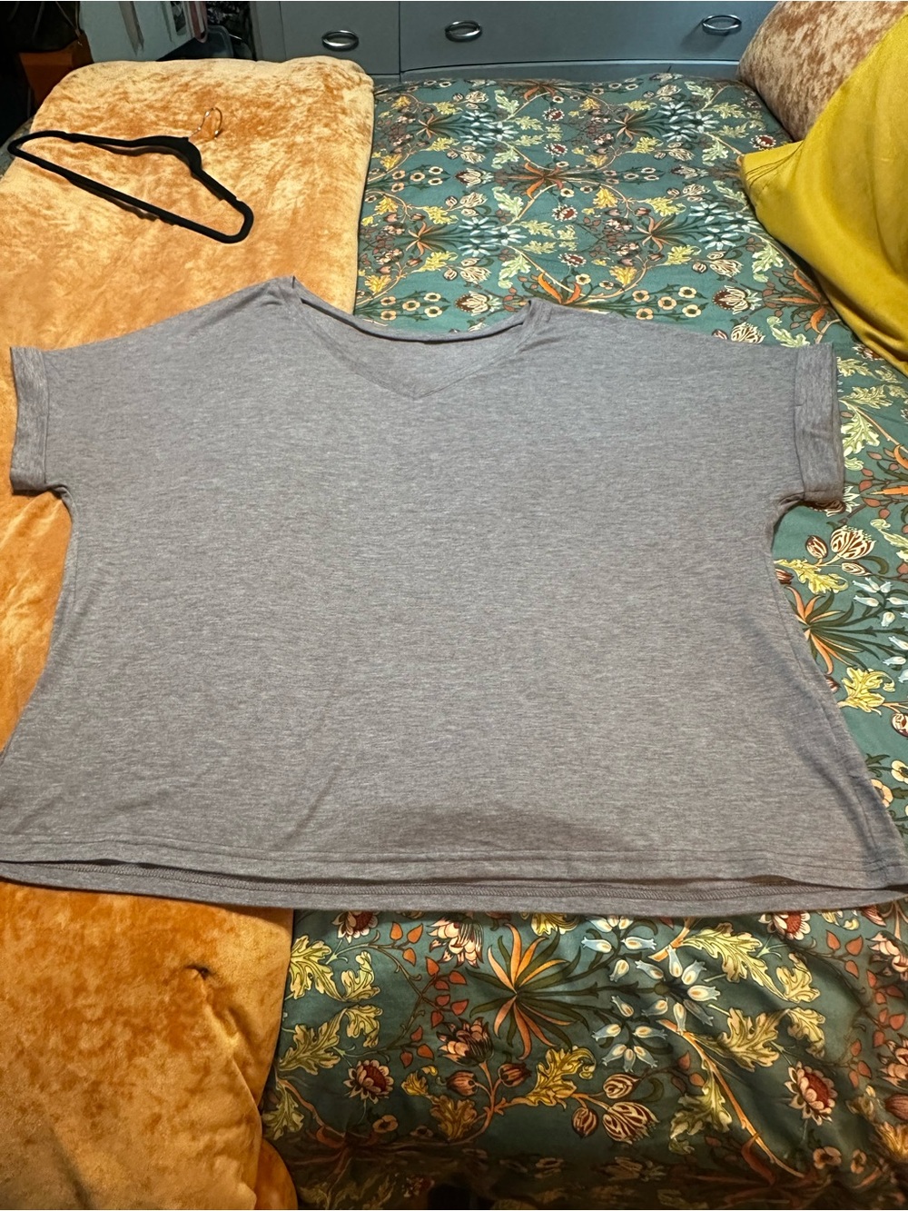 Women's brown V-Neck Short Sleeve Top